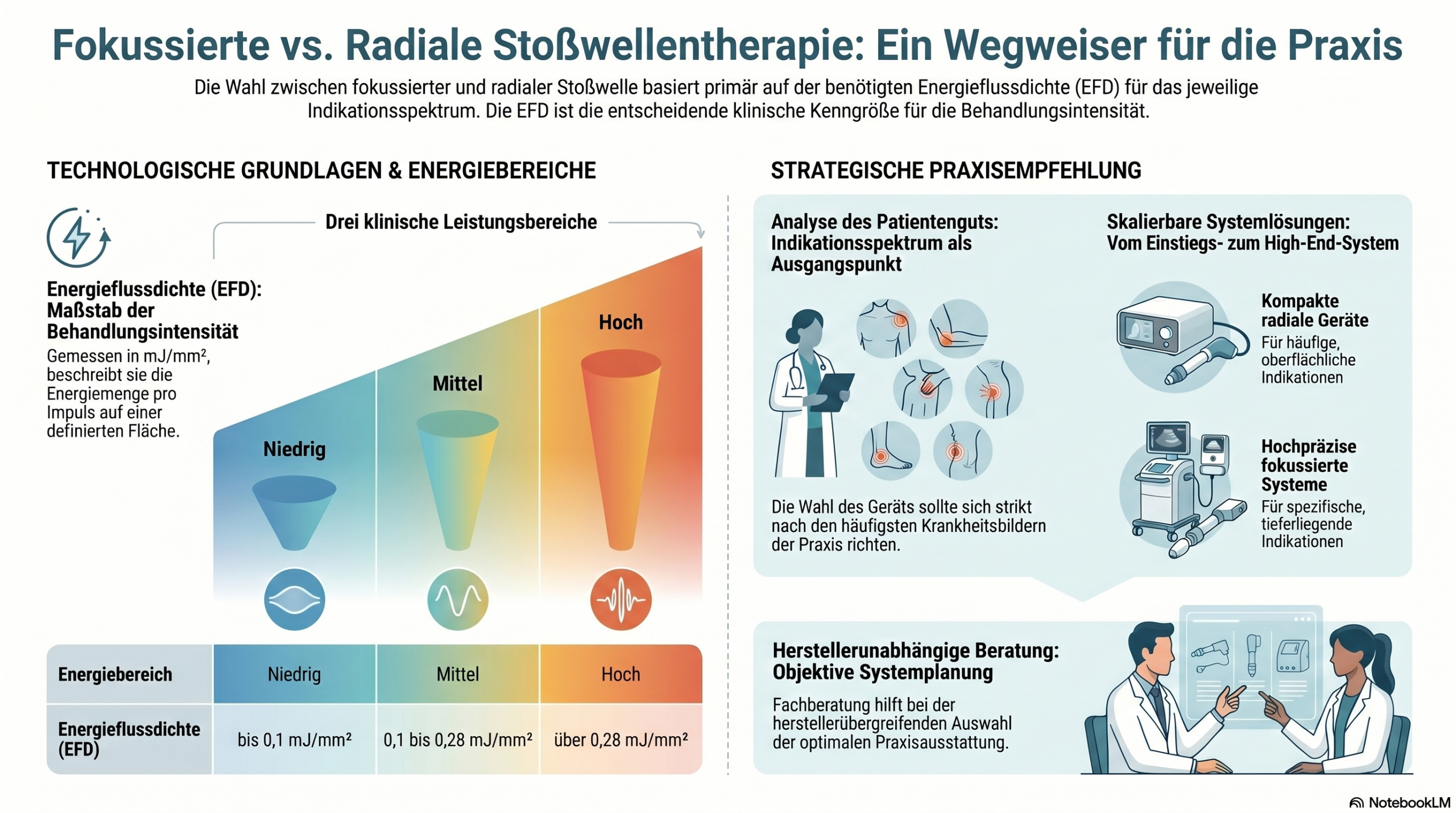 Radiale und fokussierte Stosswellentherapie